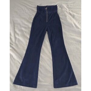 Fletch Corduroy High Waisted Flare Pants Dark Blue Medium Hippie Boho 27W 32L